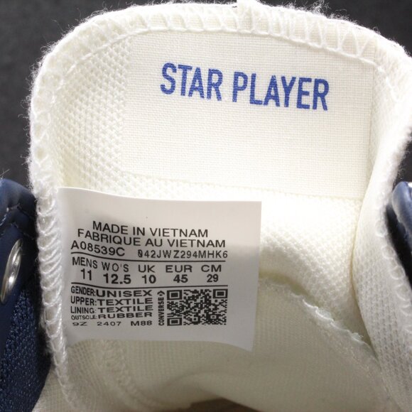 Converse Star Player 76 Classic White Navy Unisex Shoes A08539C Mens Size 11 - Picture 13 of 13